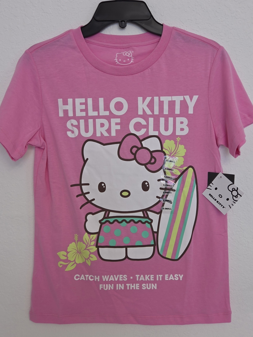 Hello Kitty Pink Surf Club Graphic Tee - Girls Short Sleeve